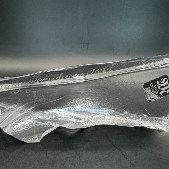 Mats Jonasson Loon etched crystal paperweight artist signed & numbered - Picture 9 of 11